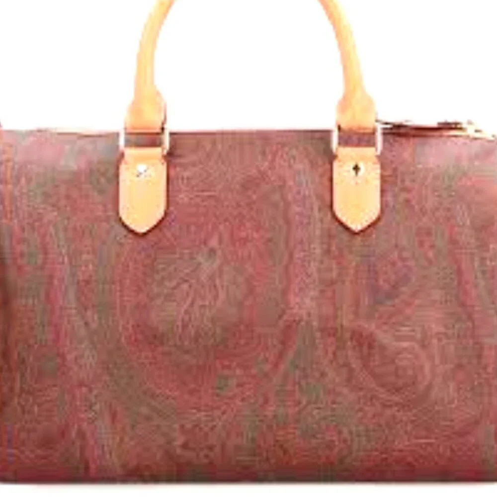 Vintage Etro Lrg Weekender Paisley Briefcase Laptop Shoulder Bag Crossbody Chain